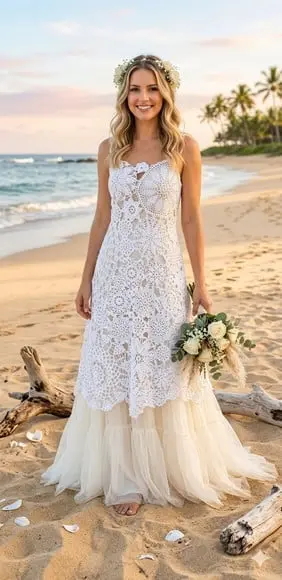Vestido de Crochê Noiva para Casamento