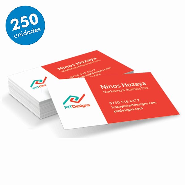 Impressão de 250 Cartões de Visita Só frente em Couché 250g
