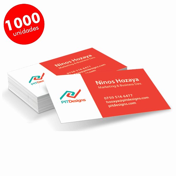 Impressão 1000 Cartões de Visita Só frente em Couché 250g