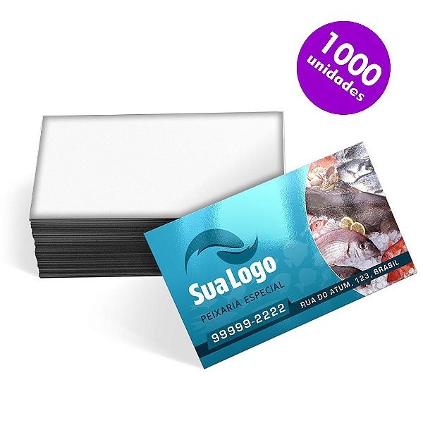 Impressão 1000 Cartões de Visita Só frente em Couché 300g