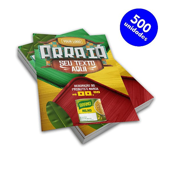 Impressão de 500 Panfletos 10x14cm só frente papel couchê 90g