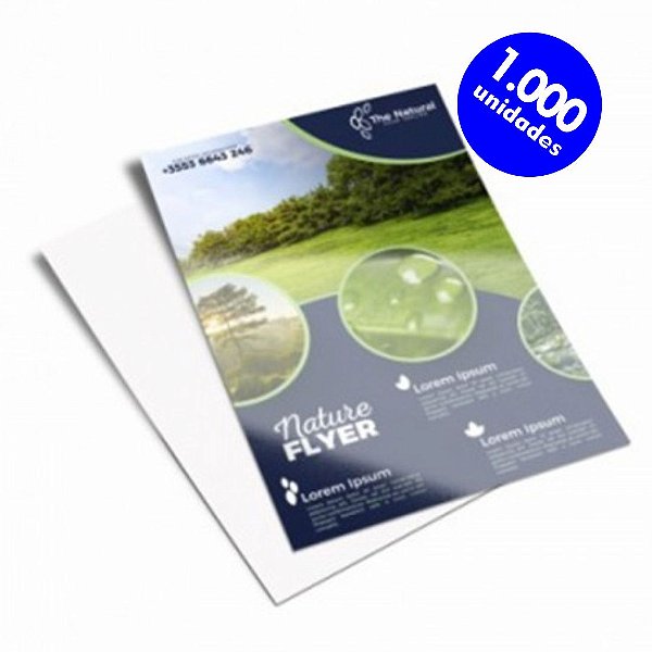 Impressão de 1000 Panfletos 10x14cm só frente papel couchê 90g
