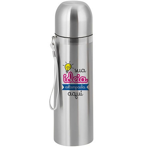 Garrafa Térmica Inox 500ml Personalizada com Copo