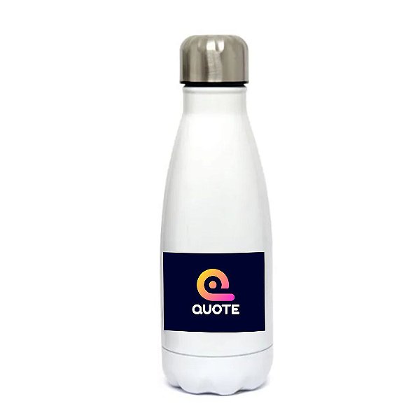 Garrafa Térmica Inox Branca 350ml Personalizada
