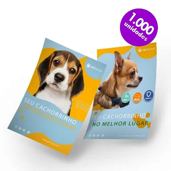 Impressão de 1000 Panfletos 10x14cm frente e verso papel couchê 90g