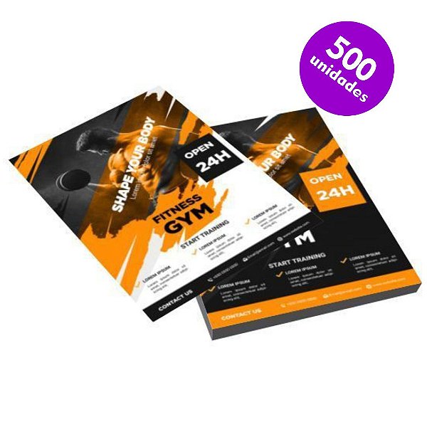 Impressão de 500 Panfletos 10x14cm frente e verso papel couchê 90g