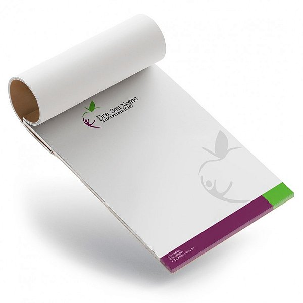 Impressão de 1 Receituário com 100 folhas Colorido A5 em Sulfite 90g