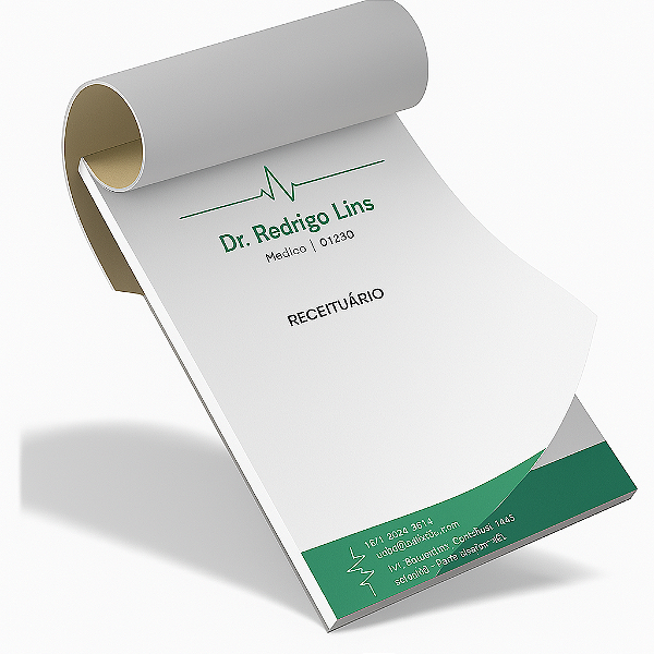 Impressão de 10 Receituários com 100 folhas Coloridos A5 em Sulfite 90g