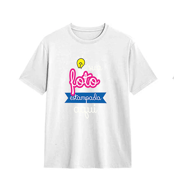 Camiseta Branca de Algodão Personalizada só Frente 20x28 cm