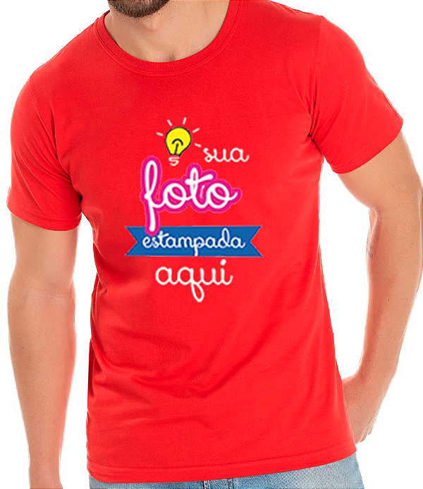 Camiseta Vermelha Personalizada DTF – Frente e Costas 20x28cm