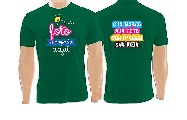 Camiseta Verde Bandeira Personalizada DTF – Frente e Costas 20x28cm