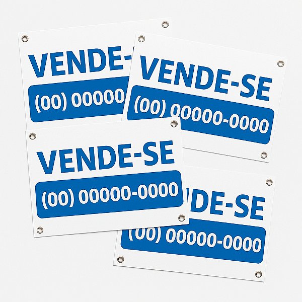 Impressão de 4 Lonas com Ilhós 60x40cm