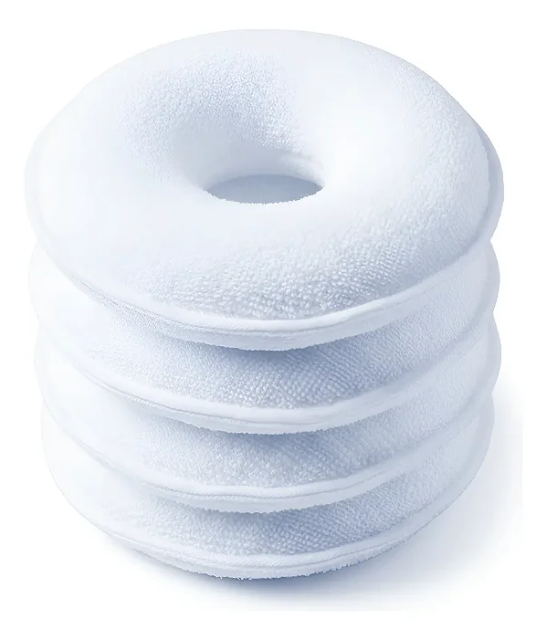 Kit 4 Rosquinhas de Amamentação Laváveis - Proteção e Alívio Extra Macio - Branco