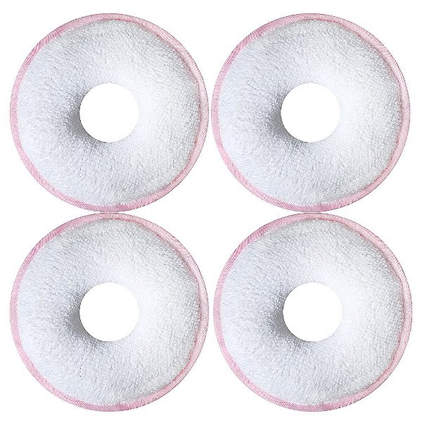 Kit 4 Rosquinhas De Amamentação Absorventes Seios Lavável - Rosa