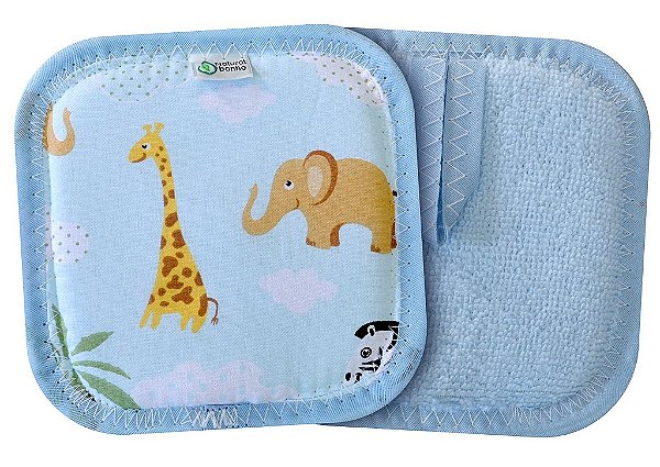 Esponja De Banho Infantil Microfibra Atoalhada - Azul Zoo