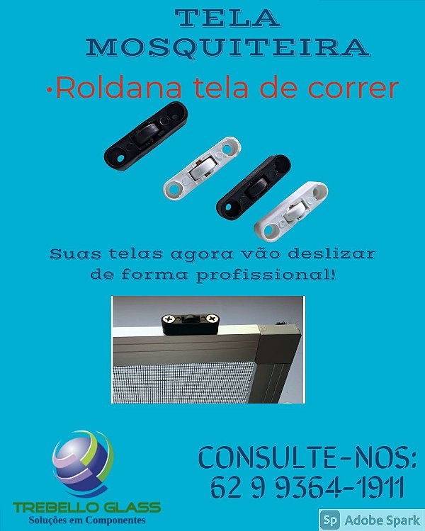 ROLDANA MINI CARRINHO NYLON PARA TELA MOSQ. PCTE 50 PCS