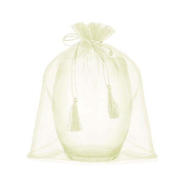 Saquinho de organza Marfim com pingente 45x36cm B155960