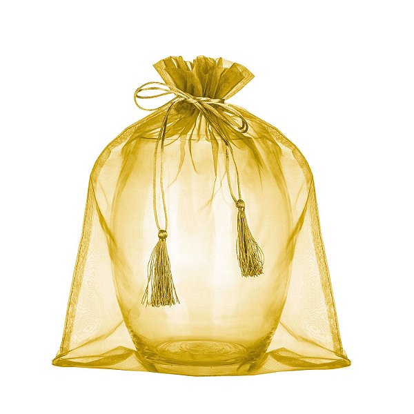 Saquinho de organza Ouro com pingente 45x36cm B155950