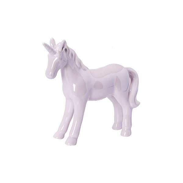 Unicórnio rosa cintilante em cerâmica F359508