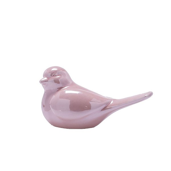 Pássaro rosa cintilante em cerâmica M F359510