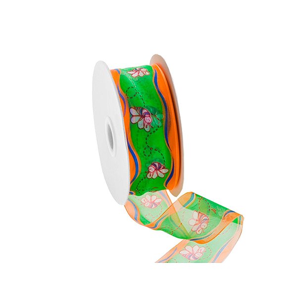 Fita organza estampa abelinhas A204330