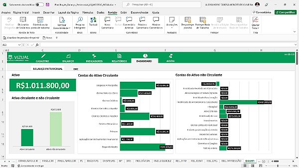 Planilha de Balanço Patrimonial em Excel 6.0