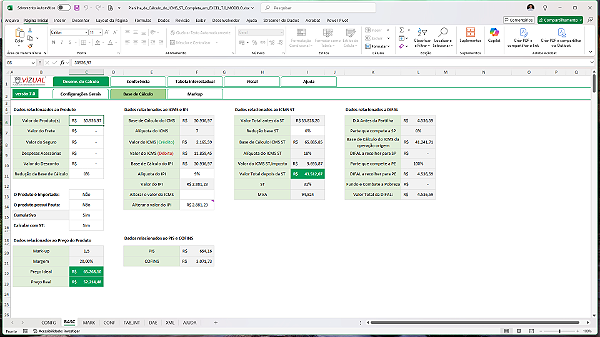 Planilha de Cálculo do ICMS ST Completa em Excel 7.0