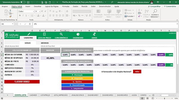 Planilha De Formação De Preços De Produtos Para Revenda Em Excel 60 Vizual Planilhas 2881