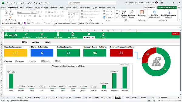 Planilha de Orçamento e Emissão de Pedidos (Premium) em Excel 6.2