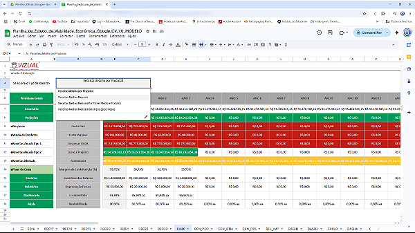 Planilha de Estudo de Viabilidade Econômica para Construção Civil em Google 7.0