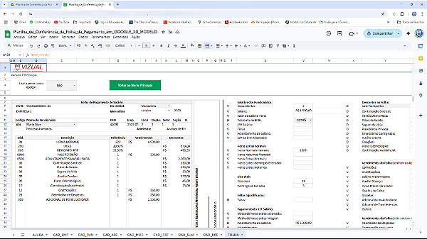 Planilha de Conferência da Folha de Pagamento em Google 7.0
