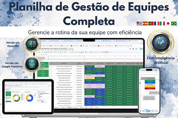 Planilha de Mapeamento de Competências em Excel 7.0 365