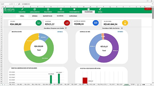 Planilha de Orçamento Pessoal e Familiar Completa em Excel 6.3