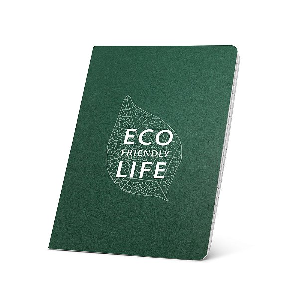 100 Cadernos A5 de capa flexível em cartão kraft 100% reciclado, com páginas pautadas recicladas 93495