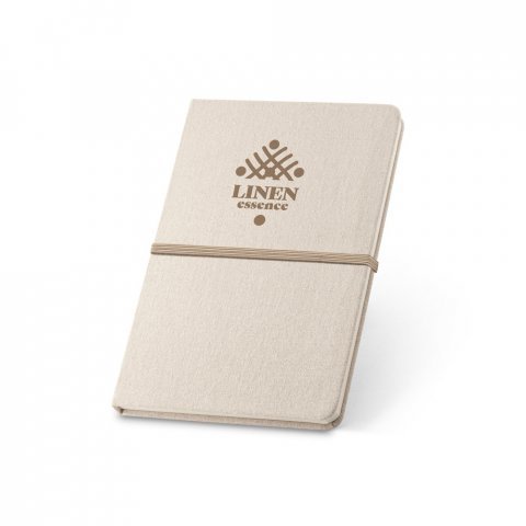 100 Caderno A5 de capa dura em linho (230 g/m²), com páginas pautadas personalizados 93270