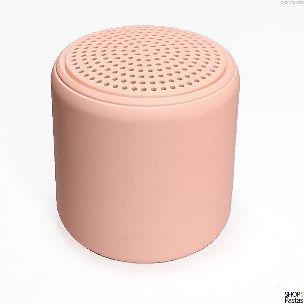 Caixinha Bluetooth Som Mini Speaker 3w TWS Silicone Rosa Portátil Usb