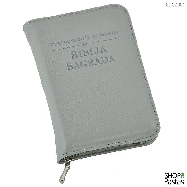 Capa para BÍBLIA MÉDIA Com Zíper e Inscrição - Cinza