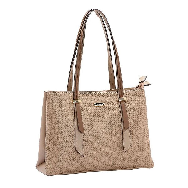 Bolsa Feminina - Alça de ombro - Duo Color - Natural - Chenson 3484389