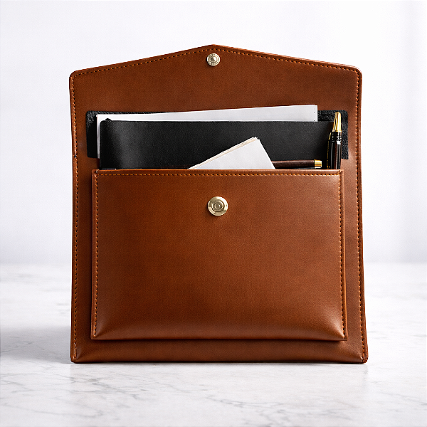 Pasta de Mão para Tablet e Publicações - Bidin Caramelo