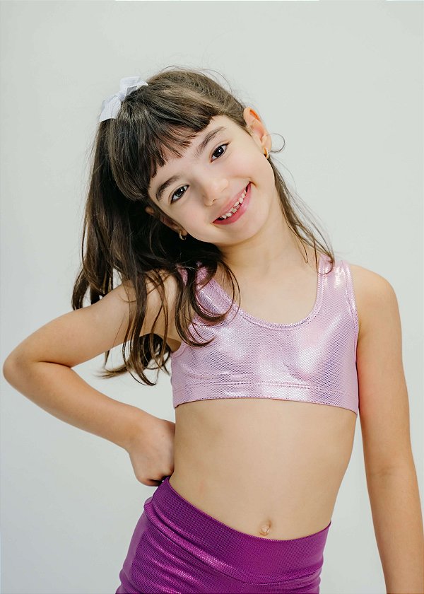 Top Infantil Rosê Brilhante
