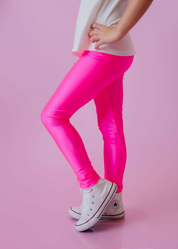 Legging Infantil Pink Neon Cirrê