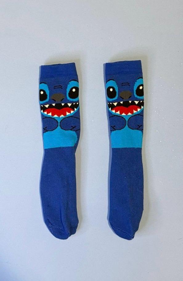 Par de Meias Azuis Stitch