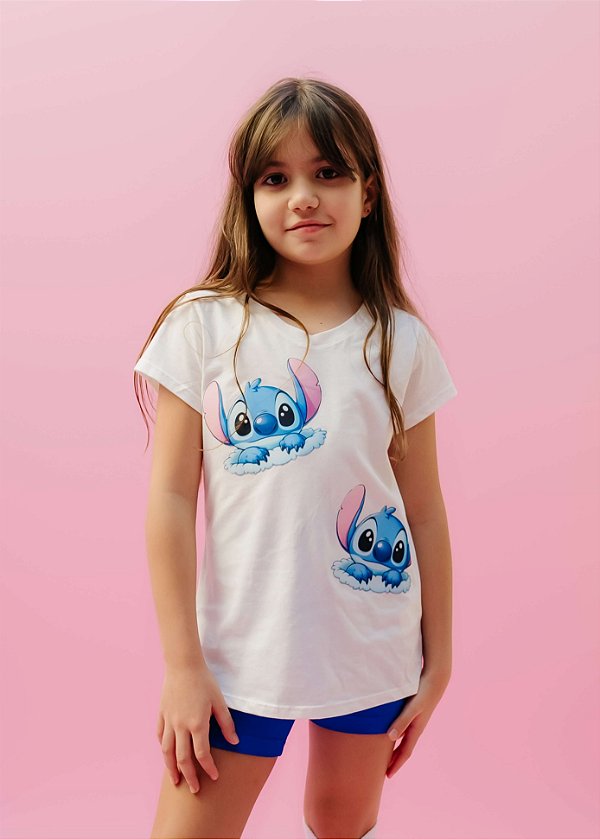 T-shirt Infantil Manga Curta Stitch