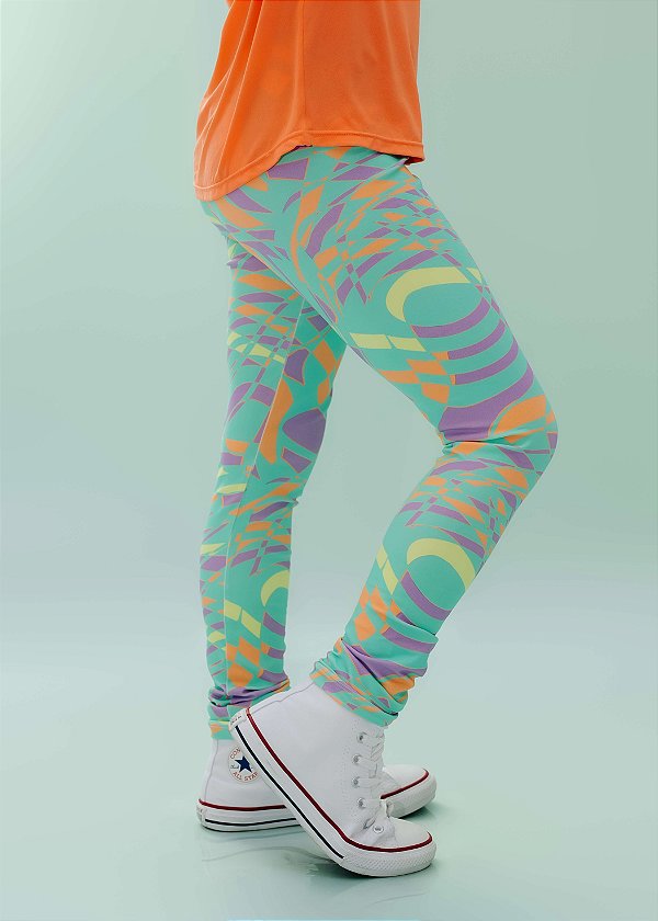 Legging Infantil Verde Estampada