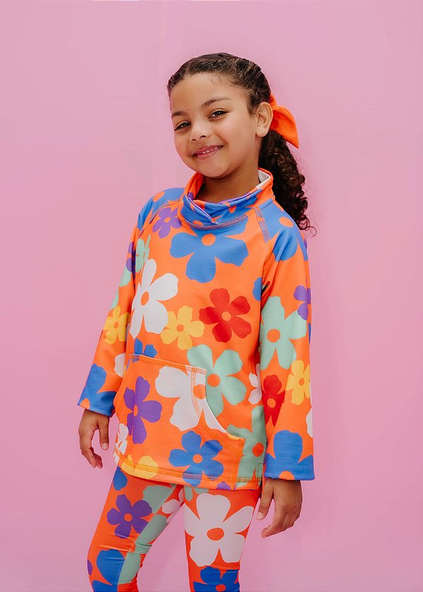 Moletom Infantil Laranja Estampa Florida