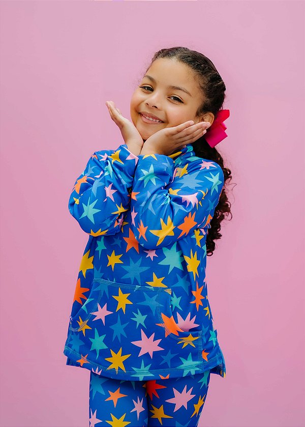 Moletom Infantil Azul Estampa Estrela