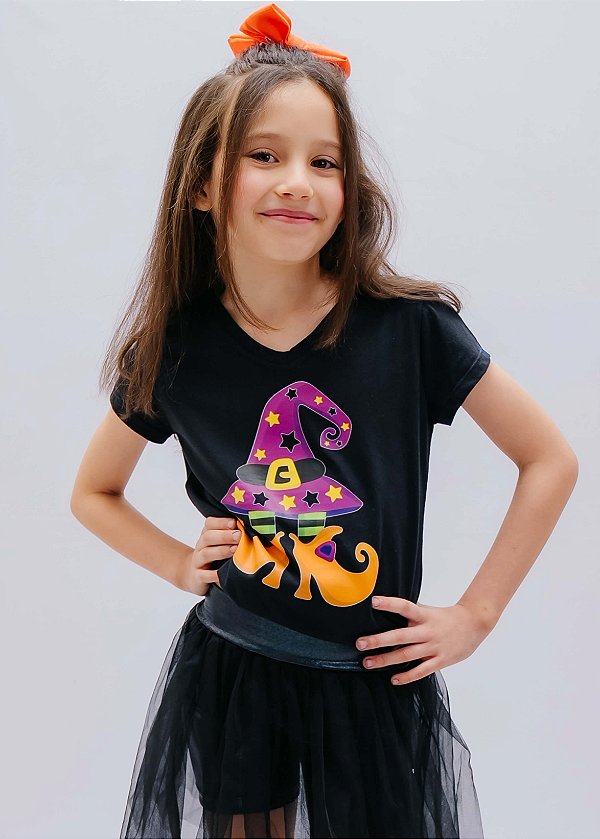 T-shirt Infantil Halloween Bruxinha