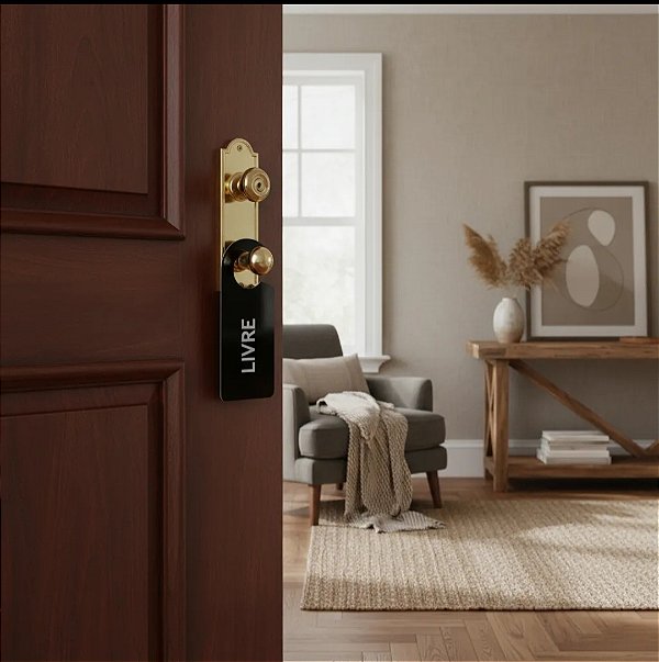 Placa Livre Ocupado para Maçanetas em Acrílico PRETO