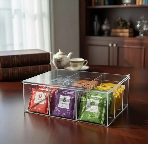 PORTA CHÁ OU ESPECIARIAS EM ACRÍLICO