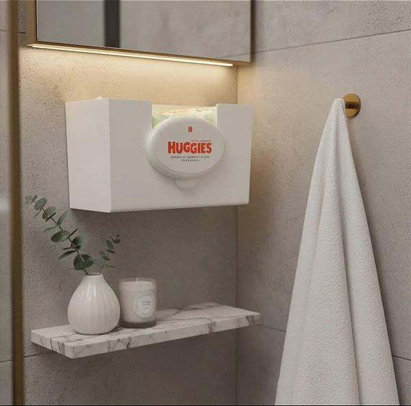 Porta Lenço Umedecido em Acrílico BRANCO